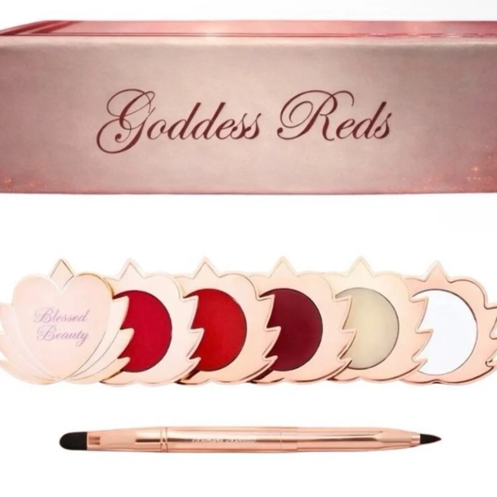 Natural Lip Cream Set by Blessed Beauty Stackable Magnetic - Goddess Reds